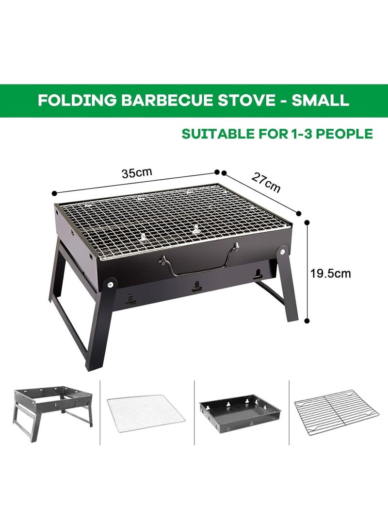 Foldable Charcoal Barbecue Grill with Handle – Portable Stainless Steel Tabletop BBQ & Smoker for Camping, Picnics, Beach & Outdoor Cooking - Image 5